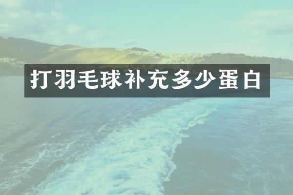 打羽毛球补充多少蛋白