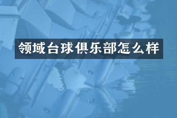 领域台球俱乐部怎么样