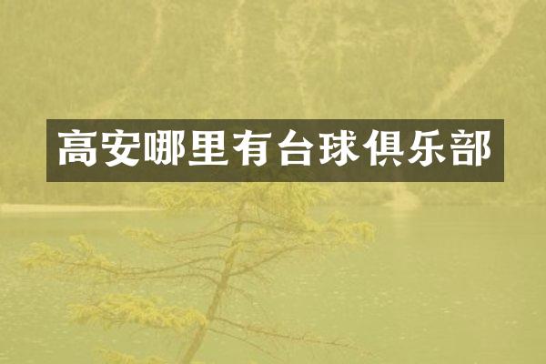 高安哪里有台球俱乐部