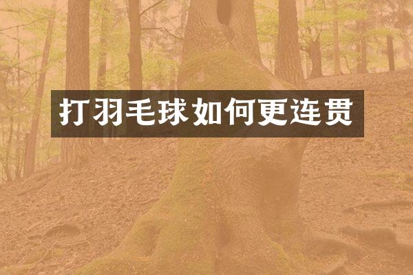 打羽毛球如何更连贯
