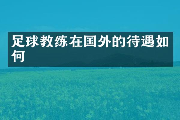 足球教练在国外的待遇如何