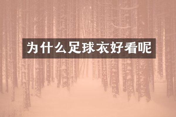 为什么足球衣好看呢