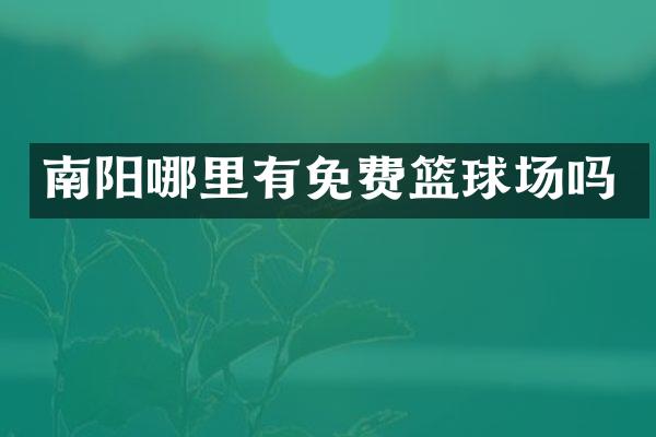 南阳哪里有免费篮球场吗