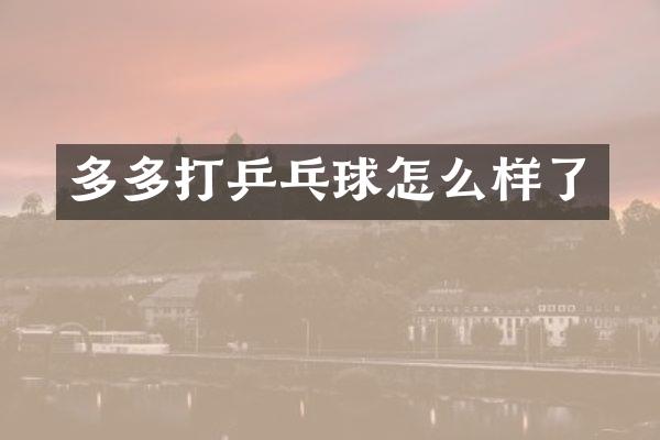 多多打乒乓球怎么样了