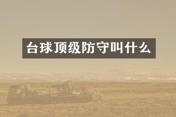 台球顶级防守叫什么
