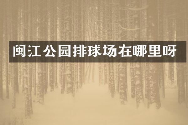 闽江公园排球场在哪里呀