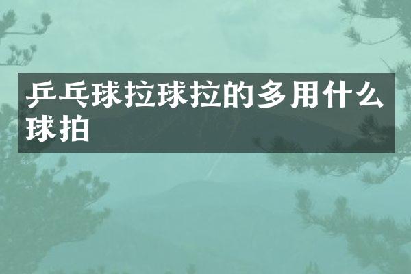 乒乓球拉球拉的多用什么球拍