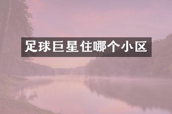 足球巨星住哪个小区