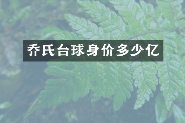 乔氏台球身价多少亿
