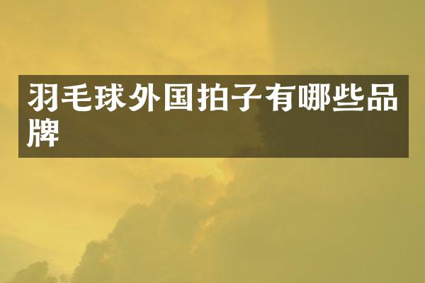 羽毛球外国拍子有哪些品牌