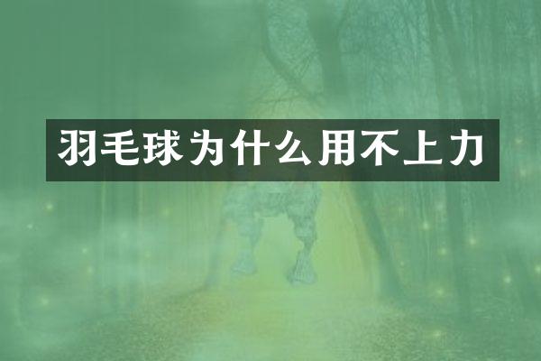 羽毛球为什么用不上力