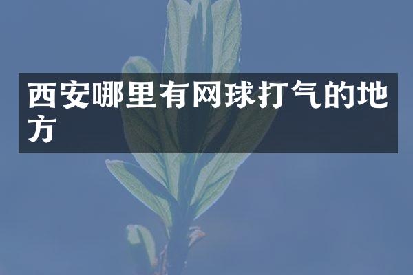 西安哪里有网球打气的地方