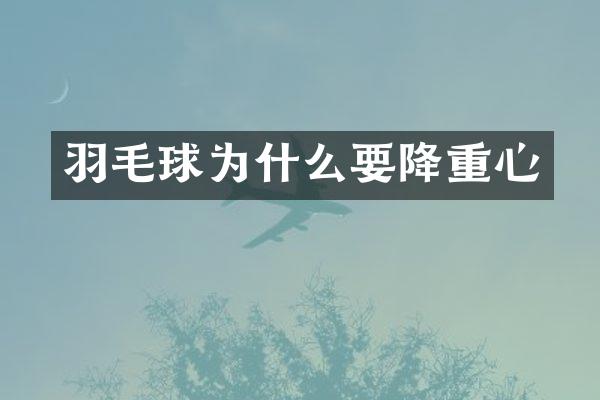 羽毛球为什么要降重心