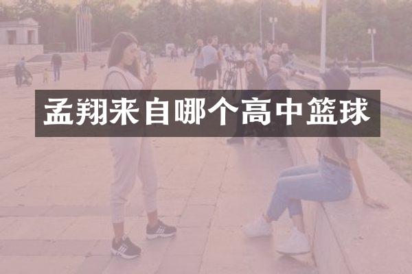 孟翔来自哪个高中篮球