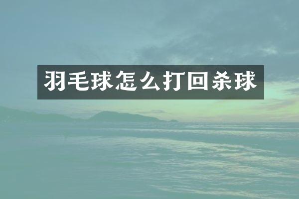 羽毛球怎么打回杀球