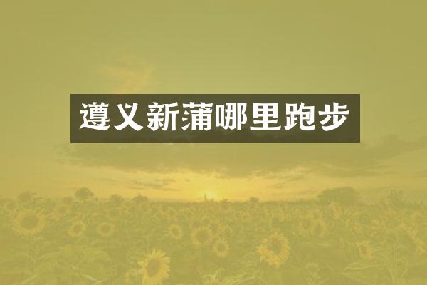 遵义新蒲哪里跑步