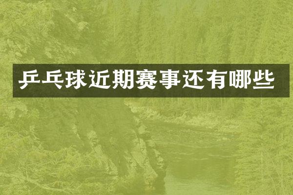 乒乓球近期赛事还有哪些