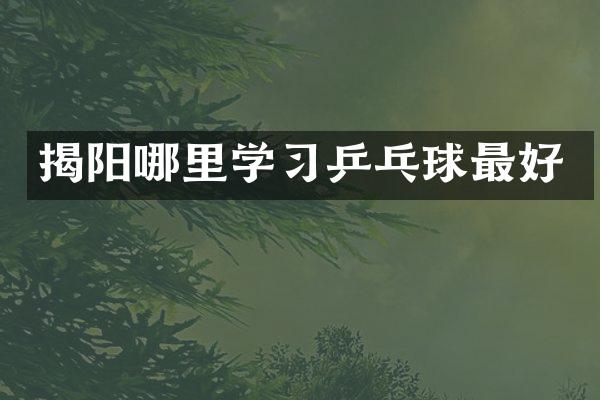 揭阳哪里学习乒乓球最好
