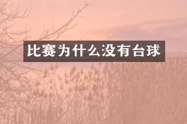 比赛为什么没有台球
