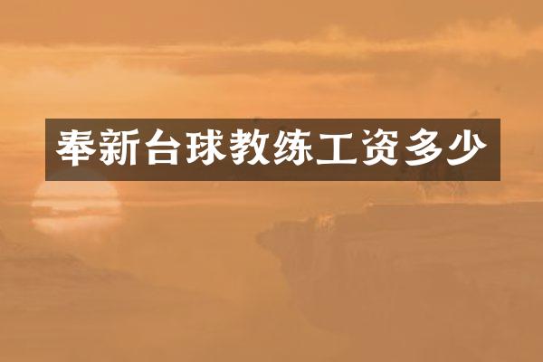 奉新台球教练工资多少