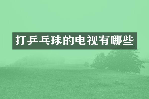 打乒乓球的电视有哪些