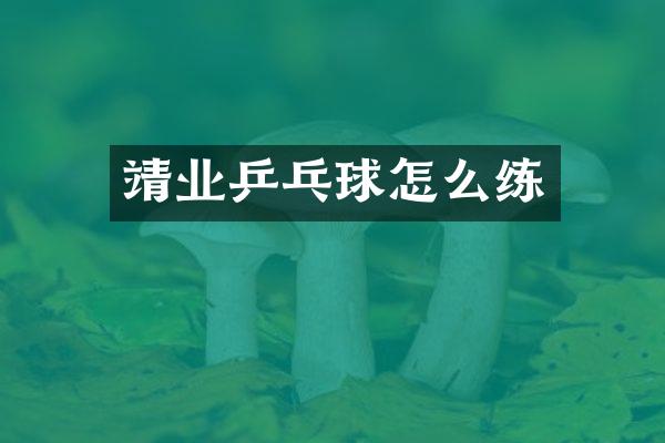 靖业乒乓球怎么练