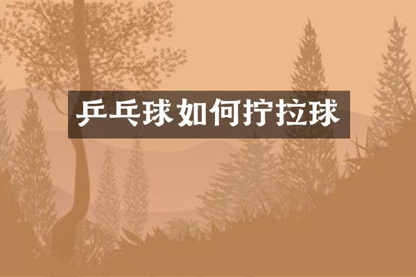 乒乓球如何拧拉球
