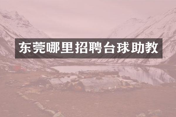 东莞哪里招聘台球助教
