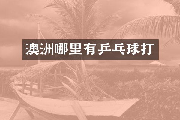 澳洲哪里有乒乓球打