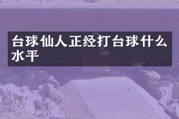 台球仙人正经打台球什么水平