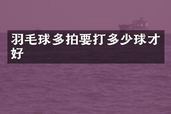羽毛球多拍要打多少球才好