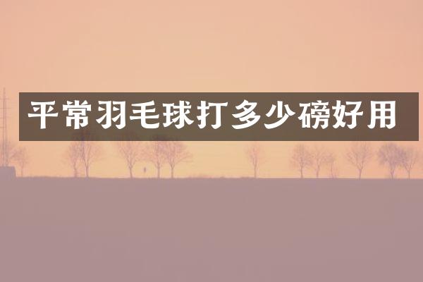 平常羽毛球打多少磅好用