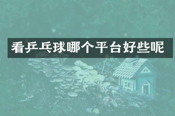 看乒乓球哪个平台好些呢