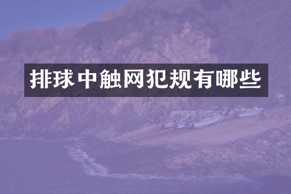 排球中触网犯规有哪些
