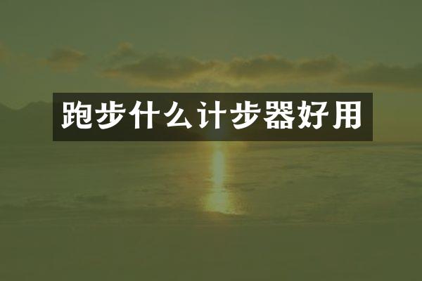 跑步什么计步器好用