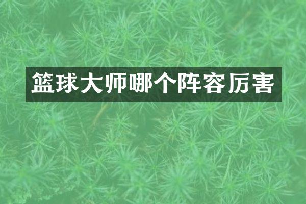 篮球大师哪个阵容厉害