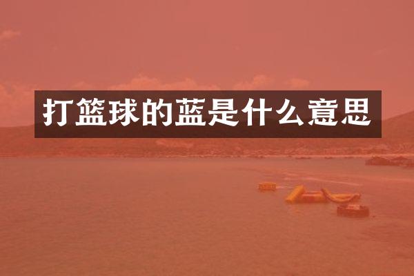 打篮球的蓝是什么意思