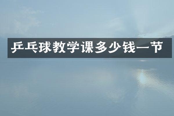 乒乓球教学课多少钱一节