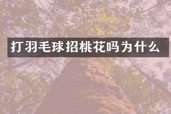 打羽毛球招桃花吗为什么
