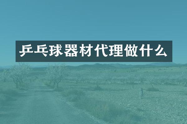 乒乓球器材代理做什么
