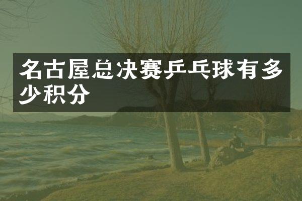 名古屋总决赛乒乓球有多少积分