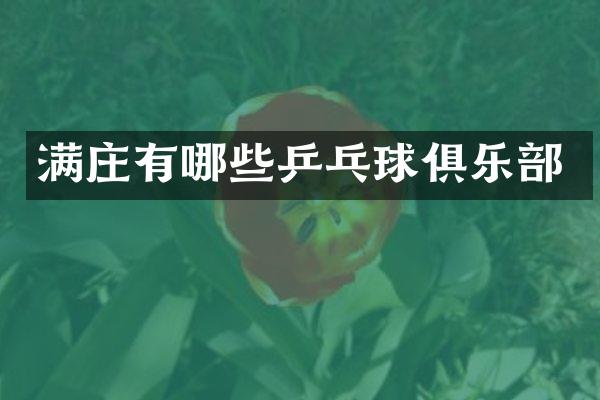 满庄有哪些乒乓球俱乐部