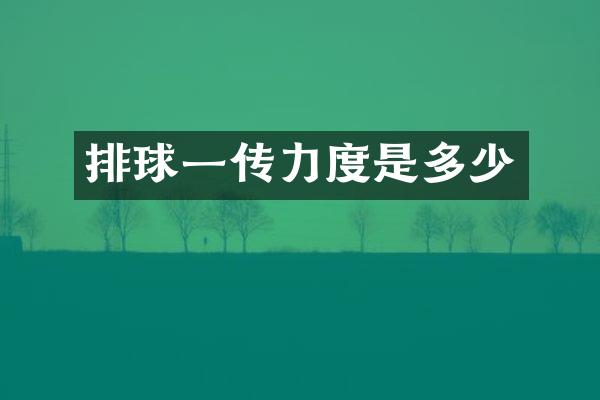 排球一传力度是多少