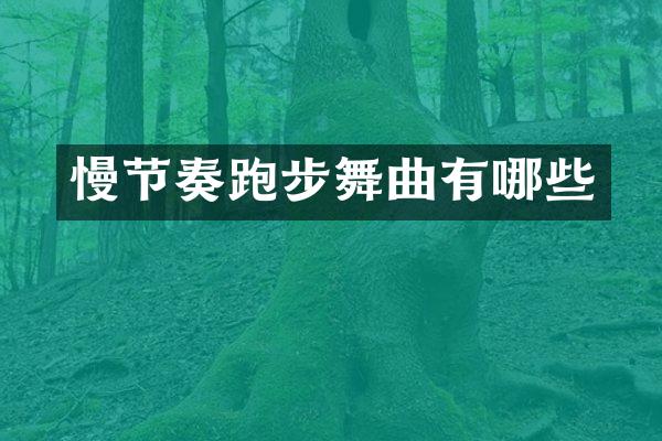 慢节奏跑步舞曲有哪些