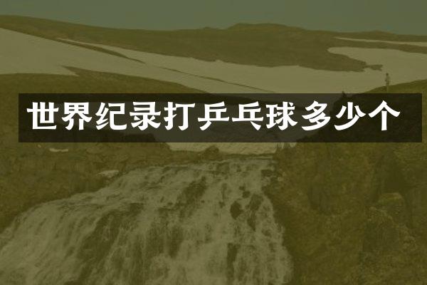 世界纪录打乒乓球多少个