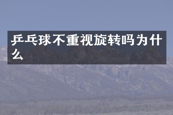 乒乓球不重视旋转吗为什么