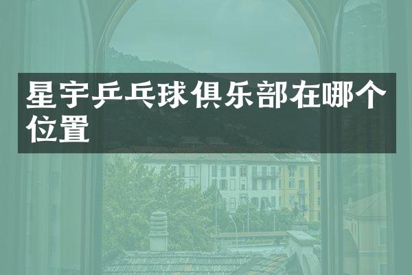 星宇乒乓球俱乐部在哪个位置