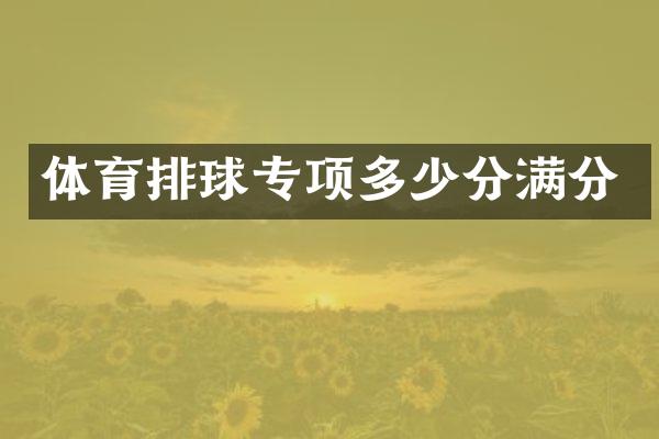 体育排球专项多少分满分