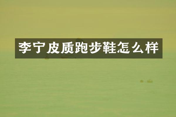 李宁皮质跑步鞋怎么样