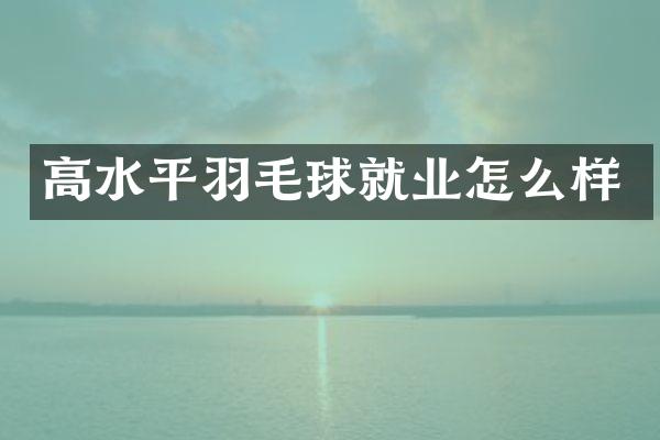 高水平羽毛球就业怎么样